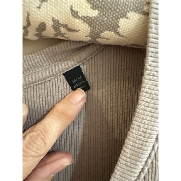 Ribbed Gray Midi Dress Medium Soft Modern Stretch ATM Anthony Thomas Melillo - Picture 3 of 6